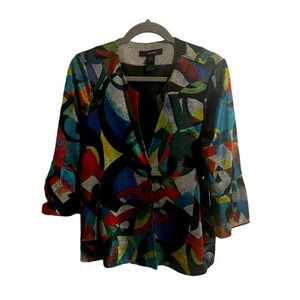 🎨NWT Ali Miles Colorful Abstract Artsy Jacket | Women's Size PL